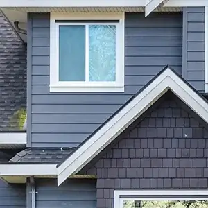 Blue siding on home